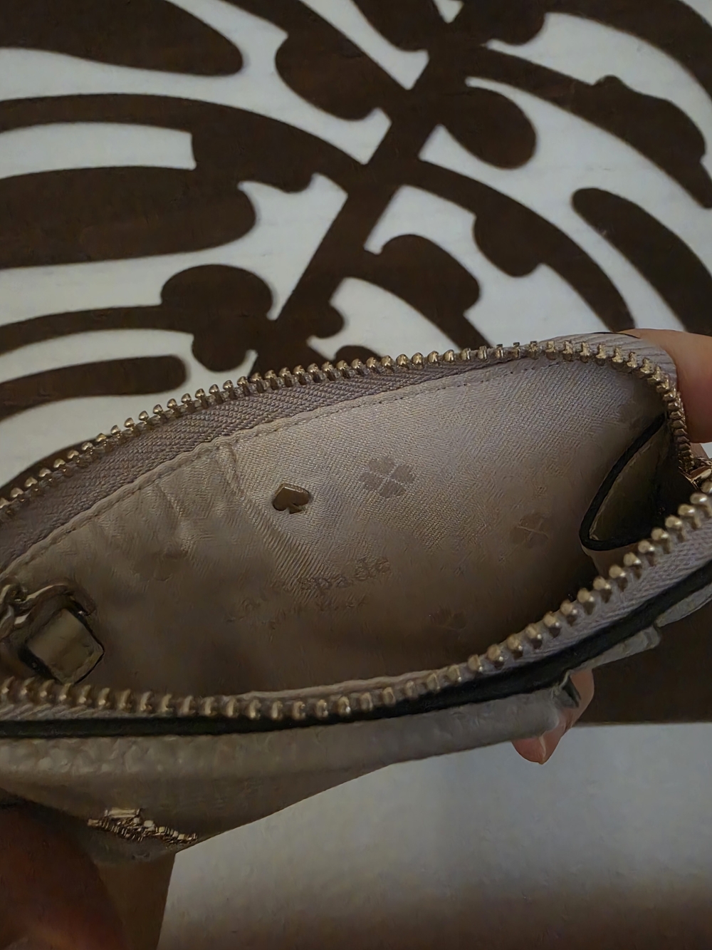 kate spade Pebbled Leather Card Keyring Wallet in Taupe - Picture 3 of 3